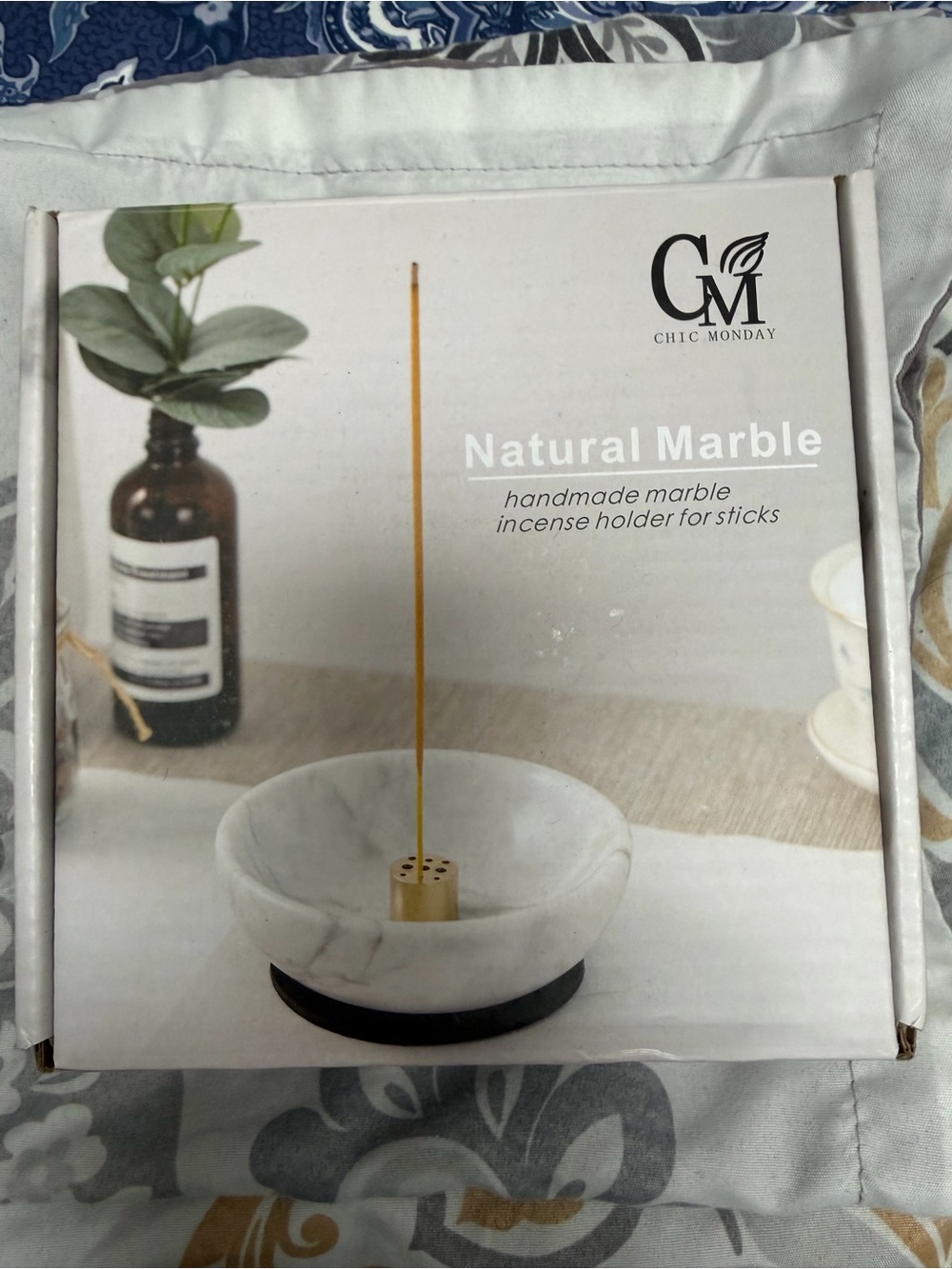 Natural Marble Incense Holder - White